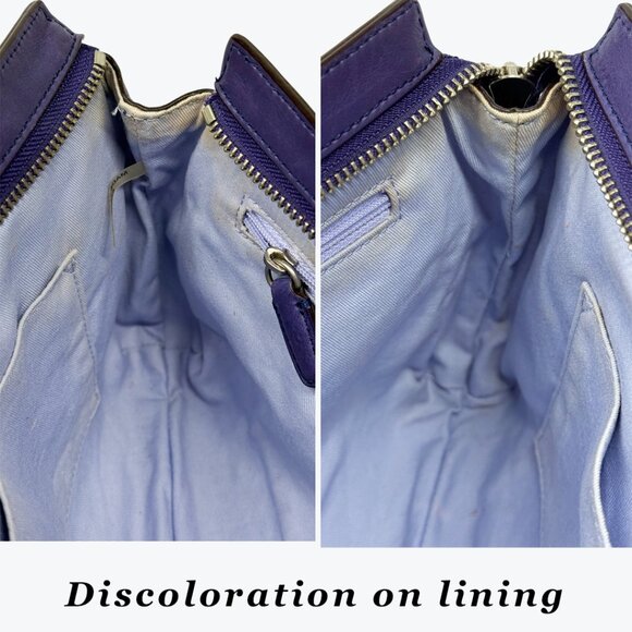 Coach Vintage Smooth Purple Leather Large Wristlet Clutch Turn Lock Front Pocket - Picture 11 of 13